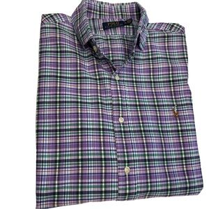 Polo Ralph Lauren Men’s 100% Cotton Plaid  Oxford Shirt Pony Logo Sz XL